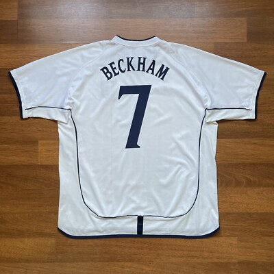 ENGLAND UMBRO 2002/2004 FOOTBALL SOCCER AWAY JERSEY #7 DAVID