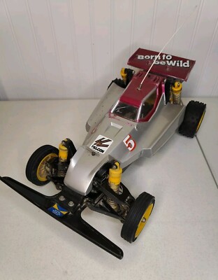 Vintage 1986 Tamiya Falcon RC Remote Control Car Speed Racer Buggy