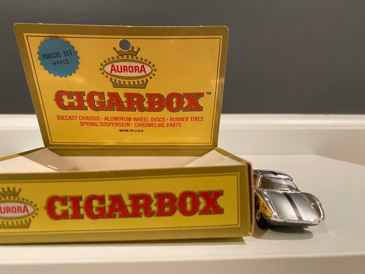Aurora Cigar Box 1967 Chrome Porsche 904 #6112 w/original box