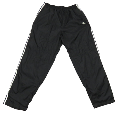 Vintage 90s Adidas 3 Stripe Snap Button Break Tear Away Black