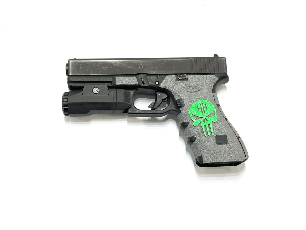 Handleitgrips Gray Textured Rubber Grip Tape with Green Skull for