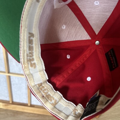 Vtg Stussy Sluggerz OG Flex Fit Reds Baseball Hat S Logo Size S-M