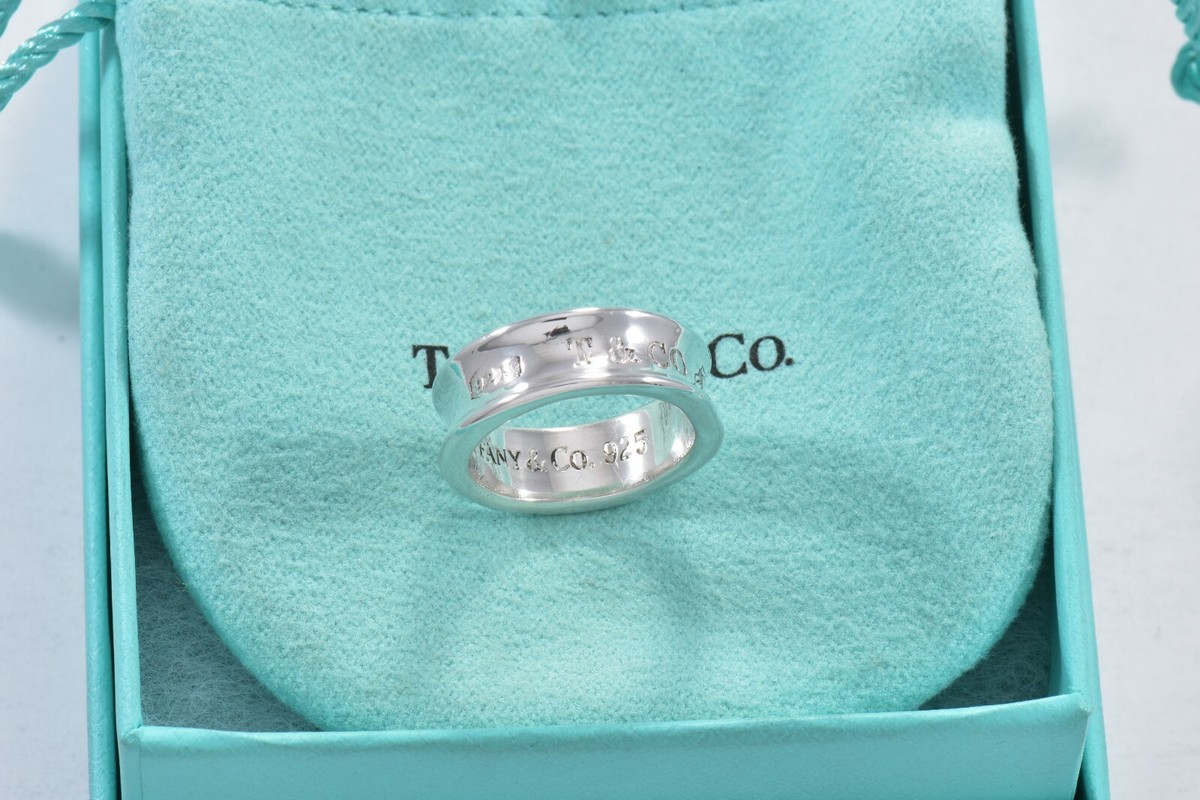 Vintage 1997 Tiffany & Co Silver 1837 Medium Ring Band Size 5.5 in
