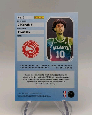 Zaccharie Risacher 2024-25 Panini NBA Hoops Frequent Flyers Holo