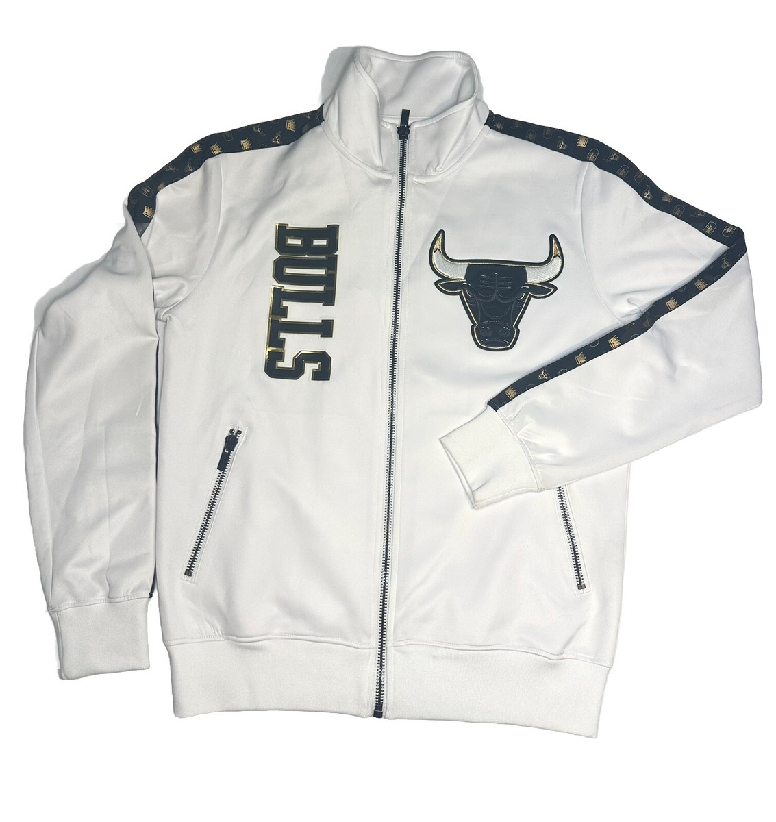New Men's Pro Standard Chicago Bulls Taping DK Retro Jacket White