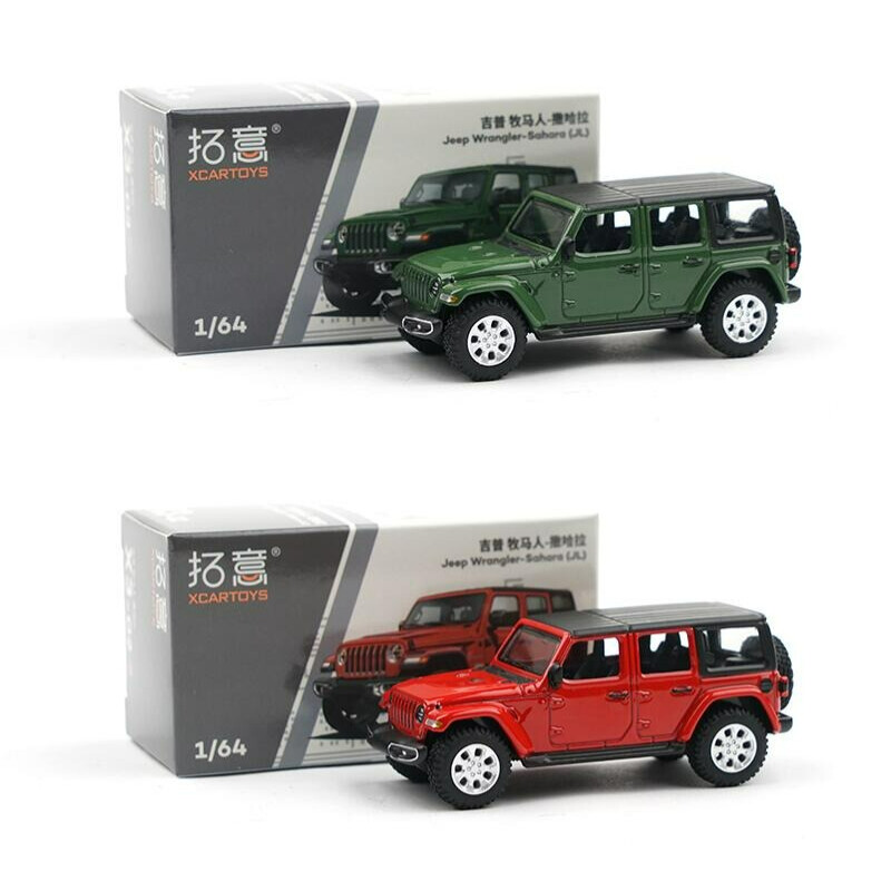 XCarToys 1:64 Jeep Wrangler Sahara JL Green/Red Model Car in box