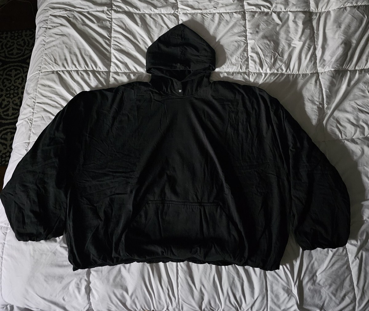 Yeezy Gap Engineered By Balenciaga Padded Logo Hoodie Black Large