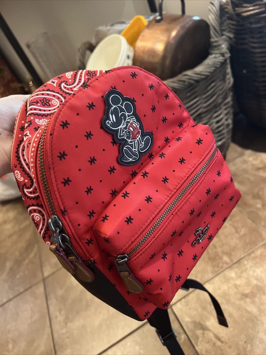 Disney X Coach Limited Edition MickeyMouse Mini Backpack Red