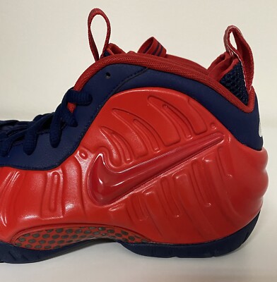 Nike Air Foamposite Pro USA Mens Sz 9.5 Crimson Red Navy Blue
