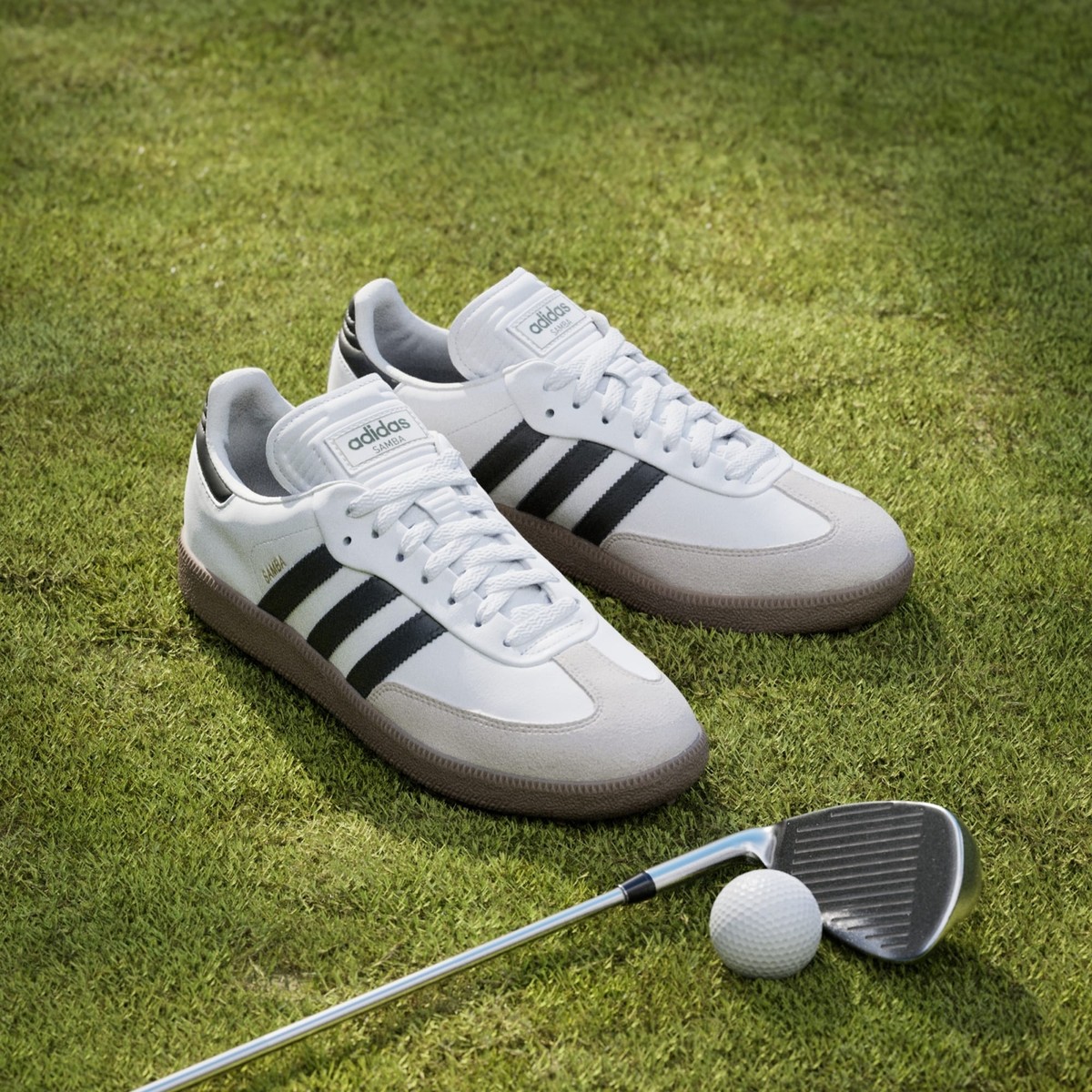 JH6149 adidas Samba Golf Full Grain Leather Cloud White Core Black