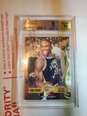 Kobe Bryant 1996-97 Press Pass Autograph Rookie RC LA Lakers BGS 9