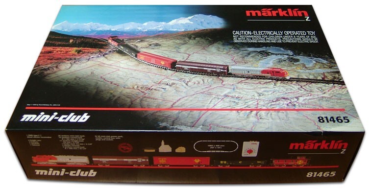 Z Marklin Mini-Club 81465 Santa Fe F7 Freight Set (110 v) (tested