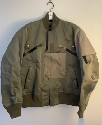 SACAI X ACRONYM MA-1 BOMBER JACKET SAGE -F/W 21 Errolson Hugh size