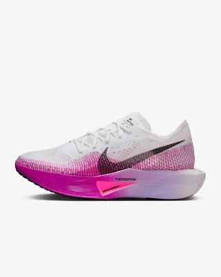 Nike ZoomX Vaporfly 3 Next% Road Racing Shoes - White/ Vivid Grape