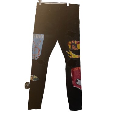 Amiri Mx1 Playboy Magazine Mens Skinny Jeans Aged Black Distressed
