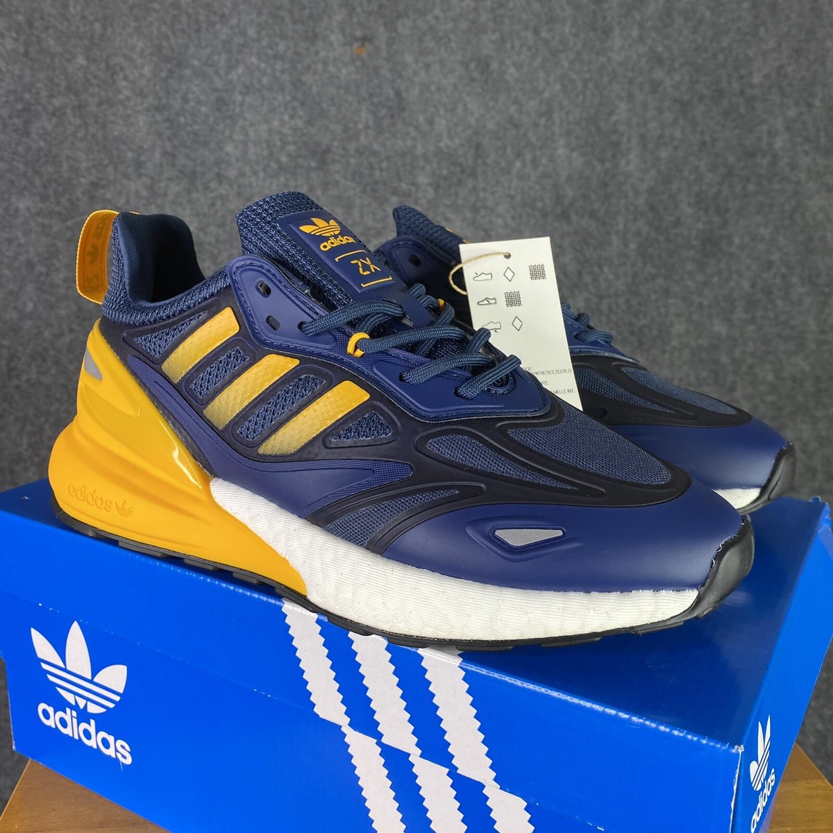 Adidas ZX 2K Boost 2.0 Mens Shoes 5 US Blue Running Trainer