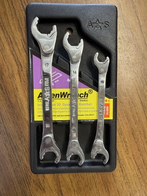 ALDEN WRENCH 3pce Open End Ratchet Set Metric (Double Head) 10