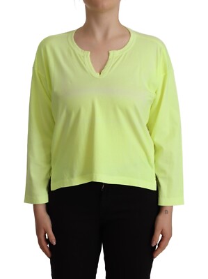 COMME DES GARCONS Top T-shirt Yellow Cotton Long Sleeve V-Neck