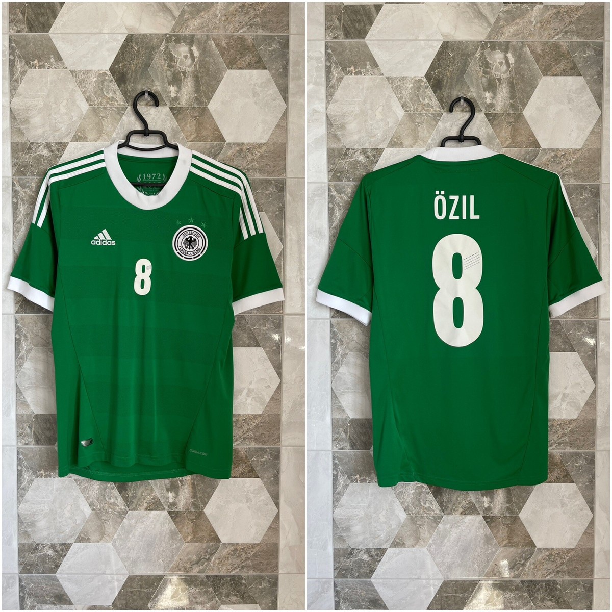 Germany 2012 2013 Mesut Ozil #8 Away Soccer Jersey Green Shirt
