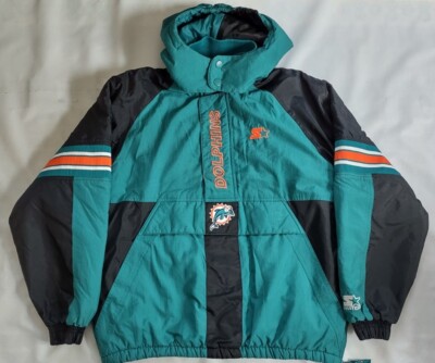 VINTAGE STARTER PRO LINE MIAMI DOLPHINS 1/2 ZIPP HOODED PULLOVER