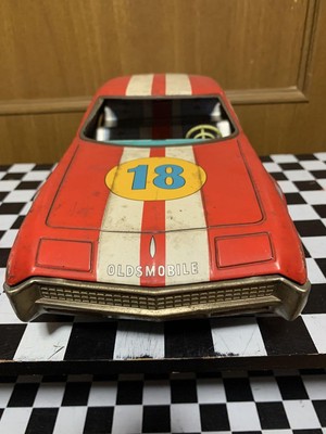 Asahi Tin Oldsmobile Toronado Race Car #18 1960s Japan Vintage