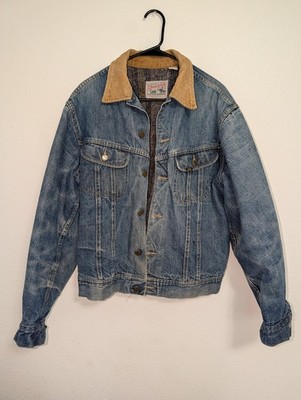 Rare 70s/80s Vintage Lee Storm Rider Denim Jacket Wool Lined Size