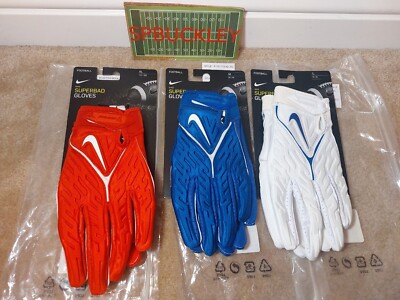 NIKE SUPERBAD 6.0 ADULT PADDED FOOTBALL GLOVES, NFL TEAM ISSUED