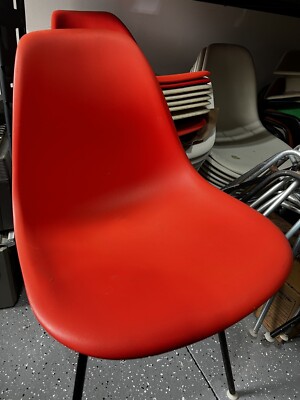 Herman Miller Charles Eames Side Shell Chair (s) Red Orange X6 | eBay