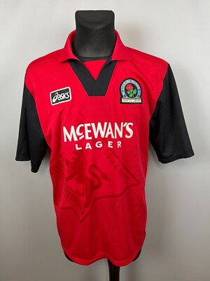BLACKBURN ROVERS 1995 1996 AWAY SHIRT FOOTBALL SOCCER JERSEY ASICS