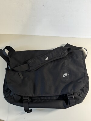 Vintage Nike Black Messenger Travel Shoulder Bag Cordura Nylon