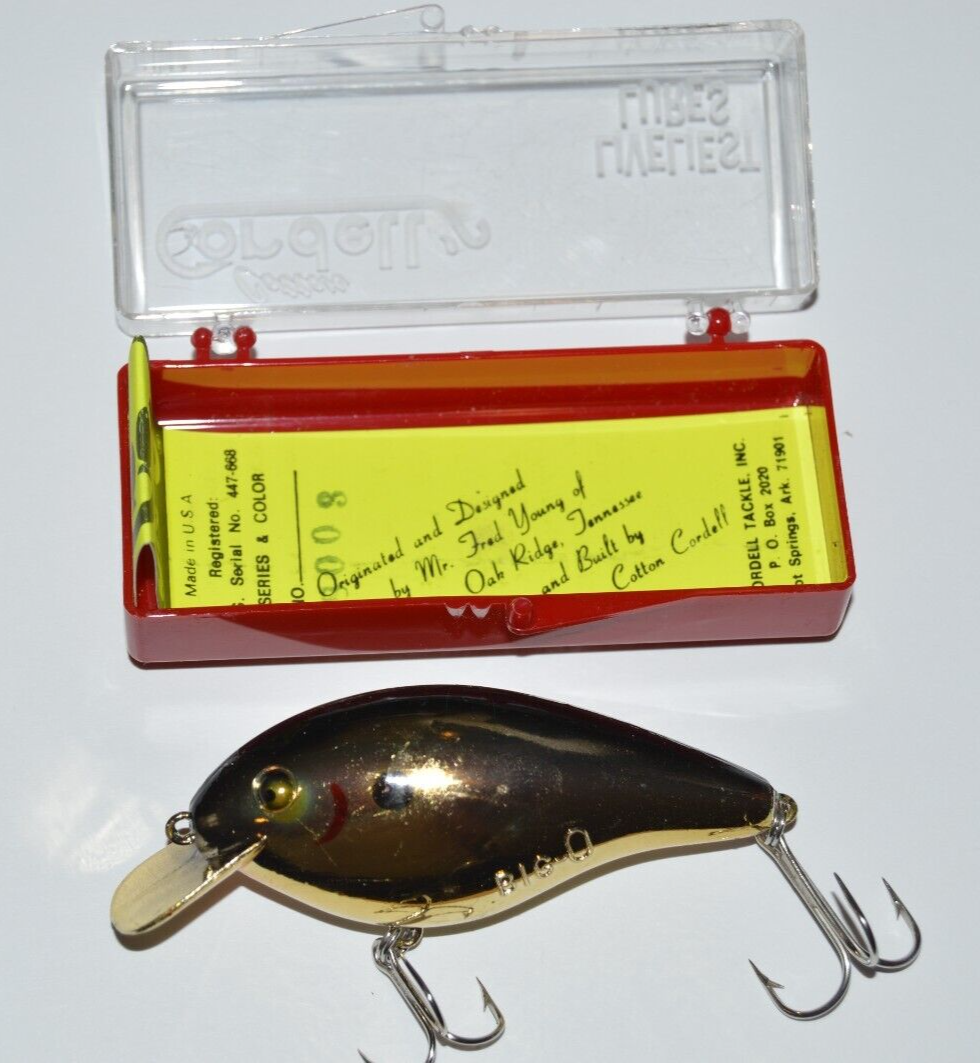 old cotton cordell lure big o crankbait gold fred young color 8003