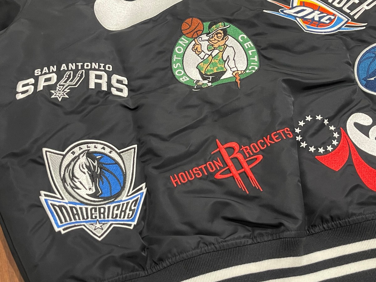 2018 SS18 NIKE x SUPREME NBA TEAMS WARM-UP JACKET BLACK WHITE BOX