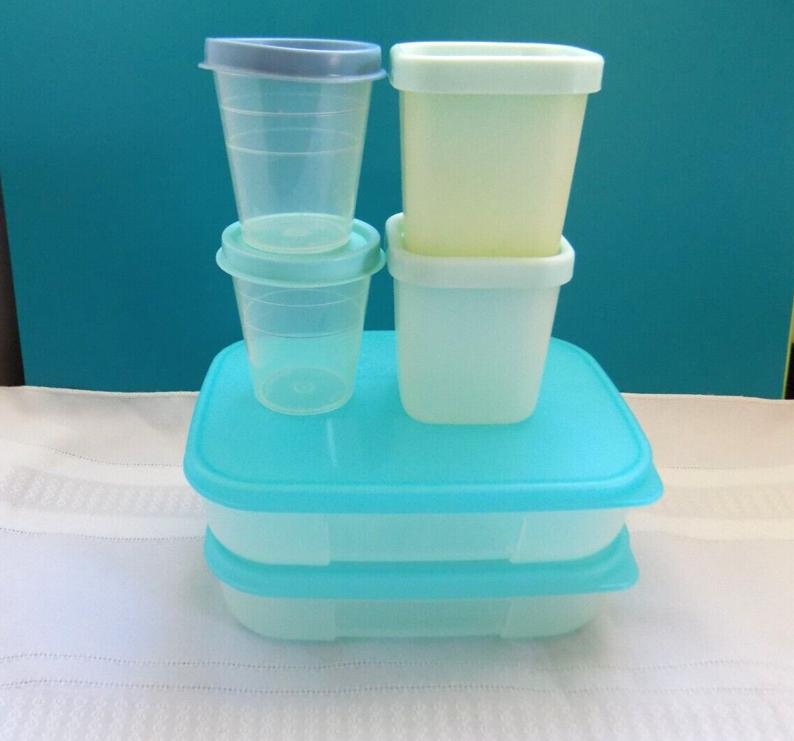 Tupperware Lot of 6 Small/Mini Containers 2 Freezer Mate, 2