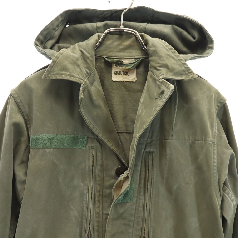 FRENCH ARMY 70s Vintage F2 Hoodie Military jacket 92C olive Men's
