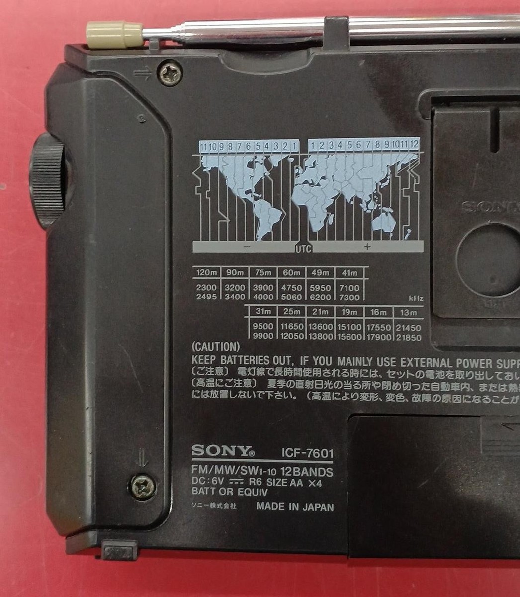 Sony ICF-7601 FM/AM/SW Multi-Band Receiver AM MW FM SW Analog 12