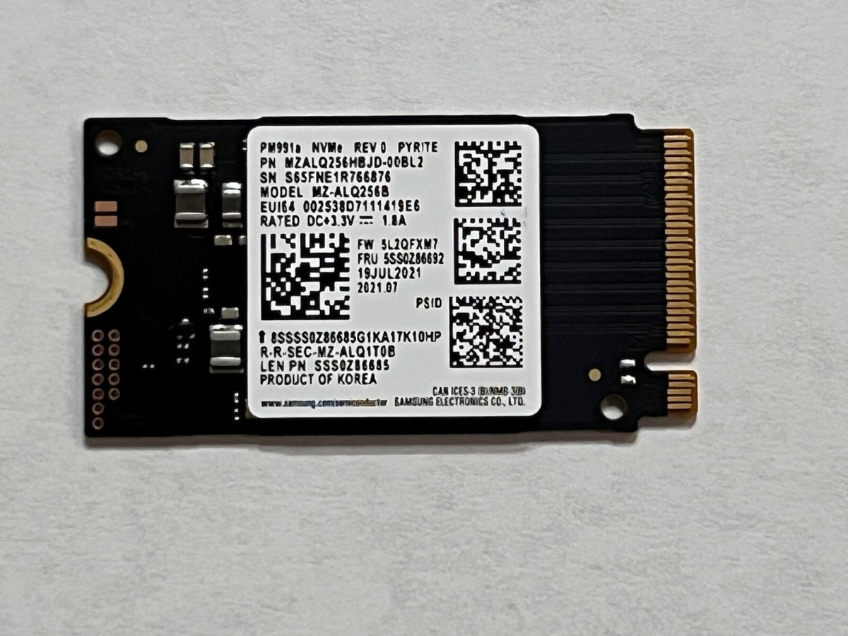 SAMSUNG 256GB SSD PM991a M.2 2242 NVME PCIe GEN3X4 MZALQ256HBJD MZ