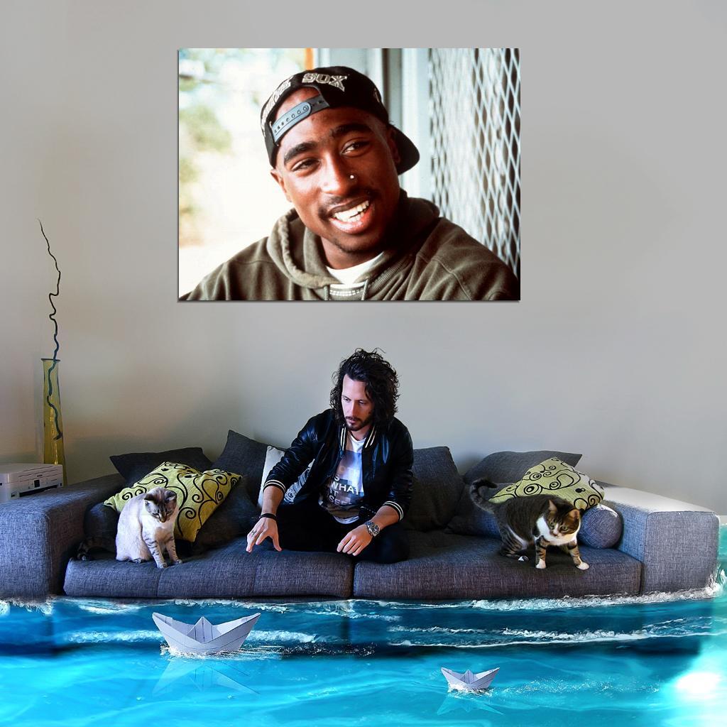 V4661 2pac Tupac Shakur Cap Smile Portrait Gangsta Rare Decor WALL