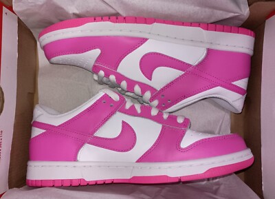Nike Dunk Low (GS) White/Laser Fuchsia FB9109-102 Size 6Y | eBay