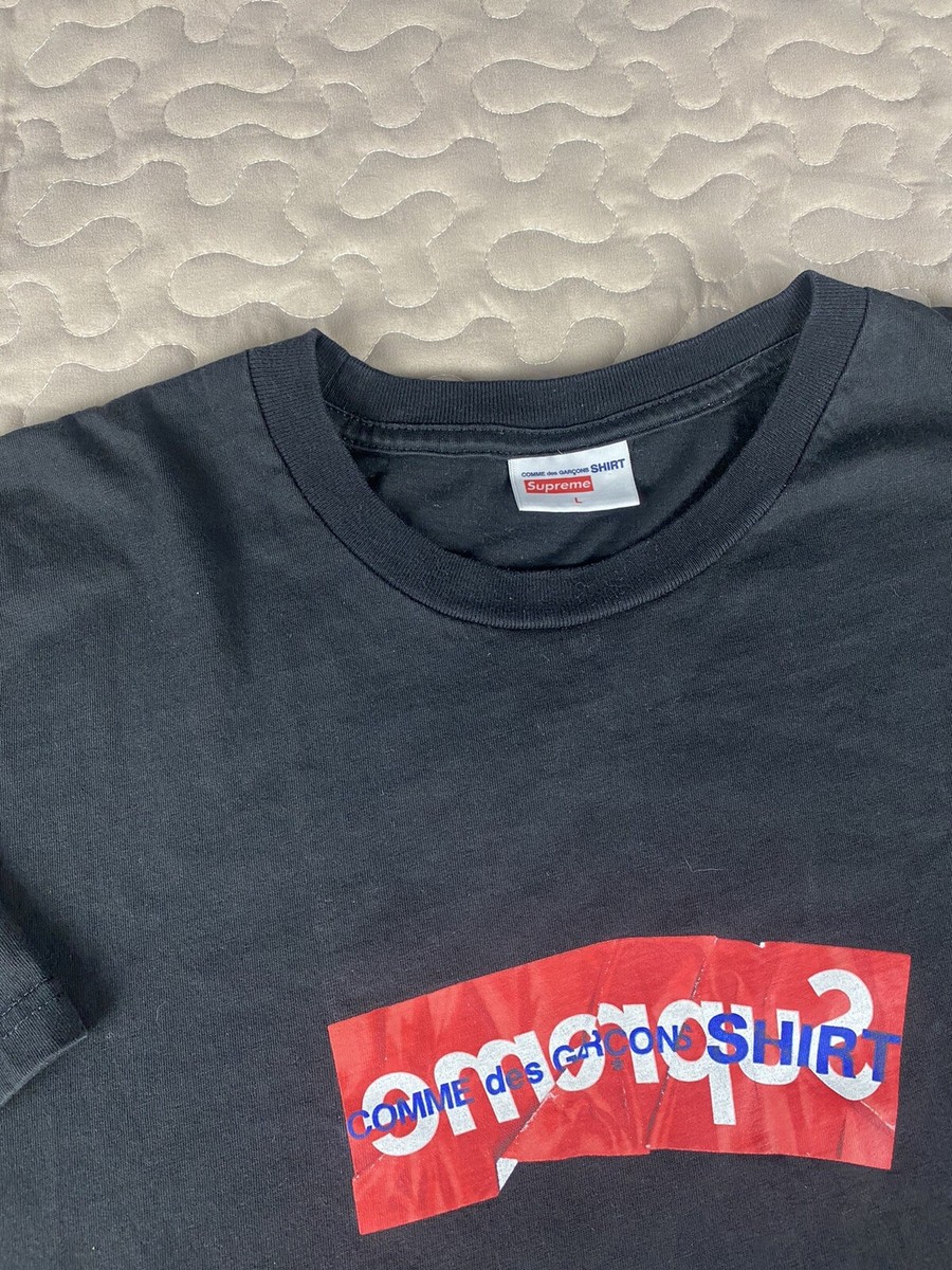 Supreme x Comme Des Garcons CDG Shirt Box Logo Tee Black SS17 Size