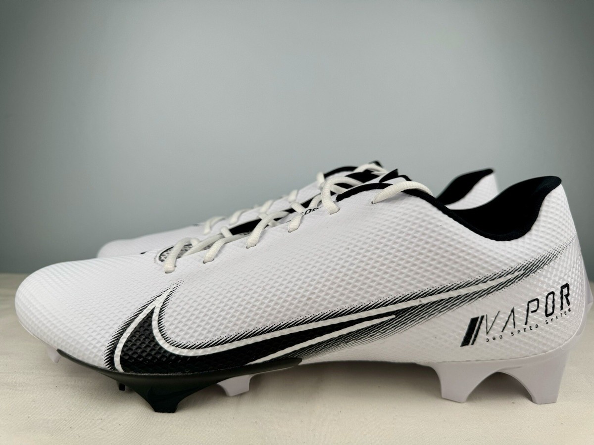Nike Vapor Edge Speed 360 Low Football Cleats White Black Mens