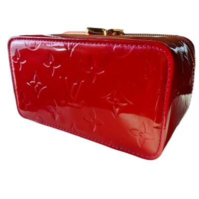 Louis Vuitton Monogram Vernis Jewelry Box M91273 Red Authentic