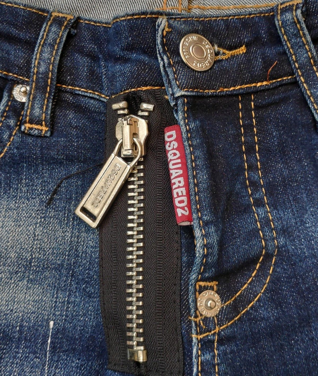 Dsquared2 1964 Distressed Slim Jeans Paint Splatter Size 36 Made