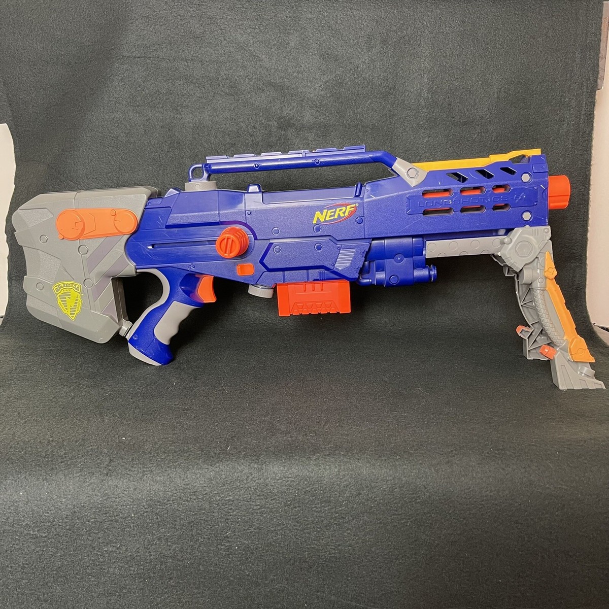 Longshot Nerf Gun CS6 N Strike Sniper Rifle Gun Blue - Hasbro