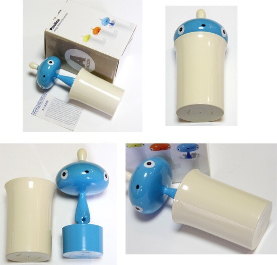 Alessi Pisellino Cotton Swab/Qtip Holder Stefano Giovannoni Blue