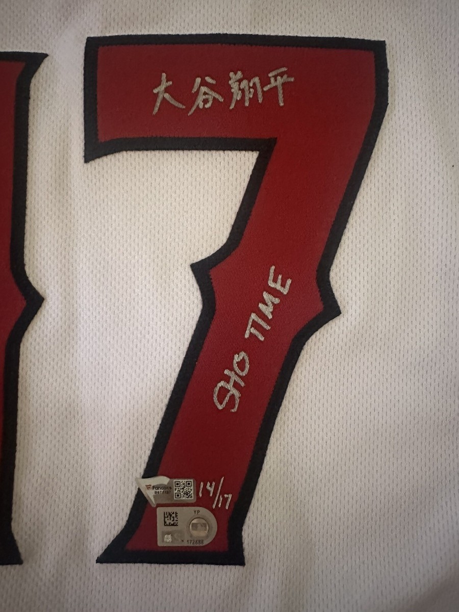 Shohei Ohtani Autographed Authentic Home Angels Jersey In Kanji