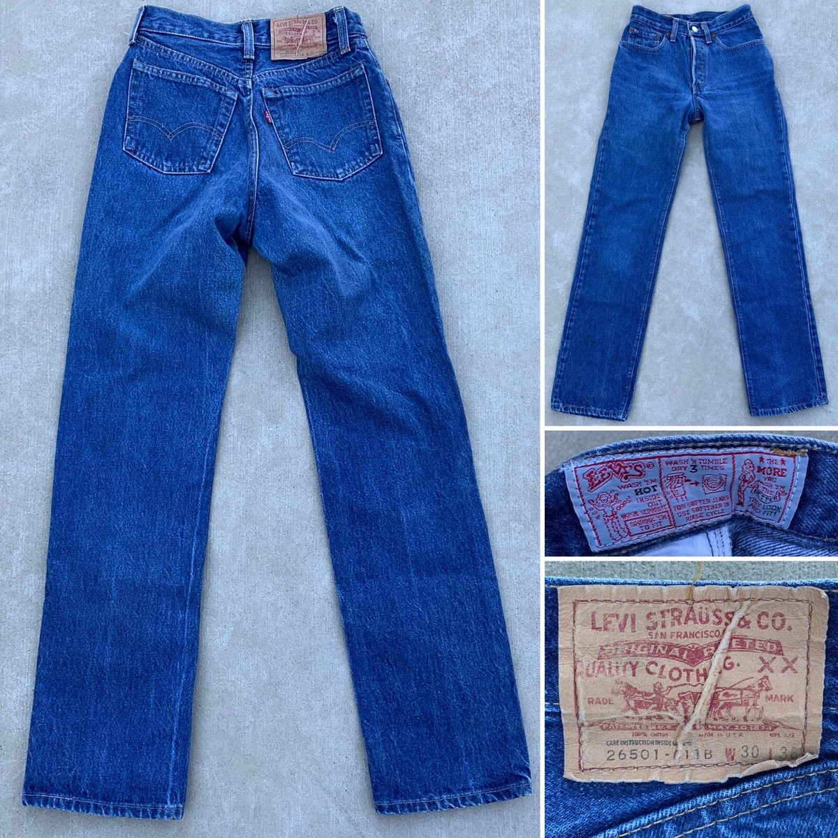 Vintage Levi's 501 Jeans Size 30 36 7 M Measure 26 X 32 USA Made
