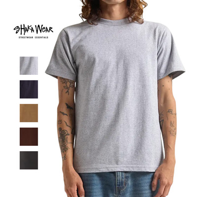 Shaka Wear 6.0 oz Active Short Sleeve T-Shirt (Brown/Charcoal Grey