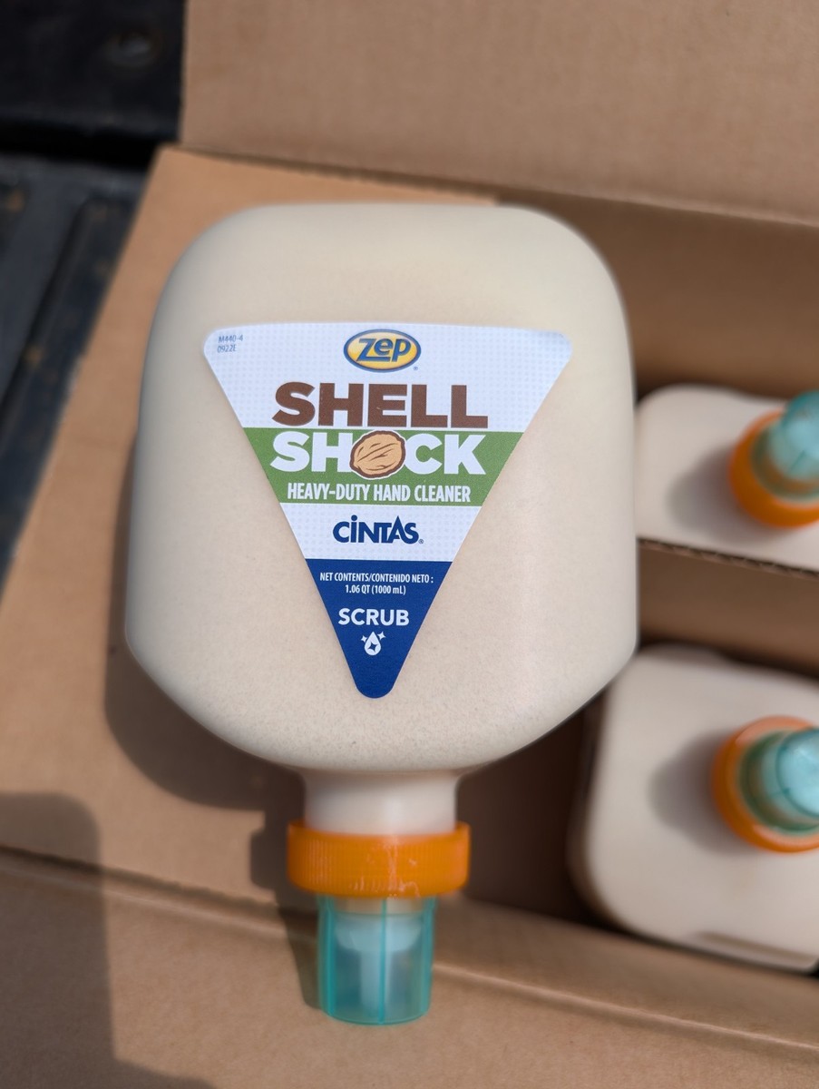 8x 1000mL) Zep Shell Shock Heavy-Duty Hand Cleaner Scrub 9315 for