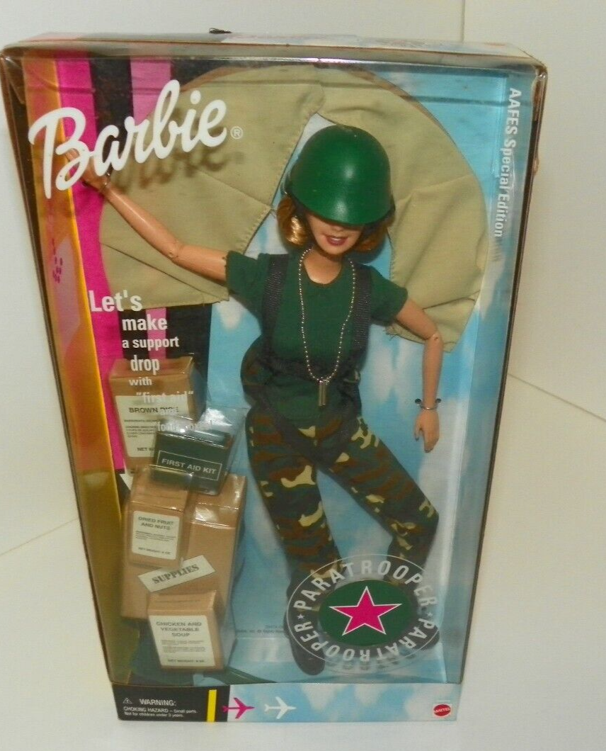 Vintage 2000 Paratrooper Barbie Doll Military Camouflage NIB