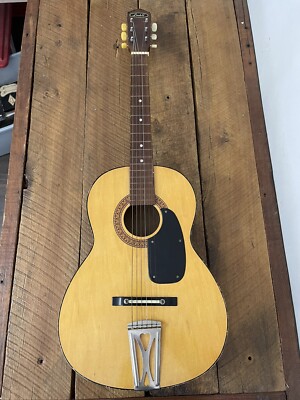 Vintage Korean Lindell Acoustic 6 String Parlor Guitar Natural